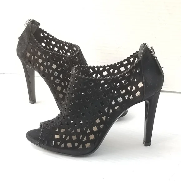 Prada cutout Black booties heels